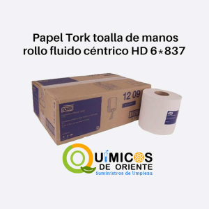 Papel toalla de manos rollo fluido céntrico HD 6*837